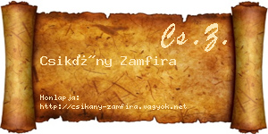 Csikány Zamfira névjegykártya